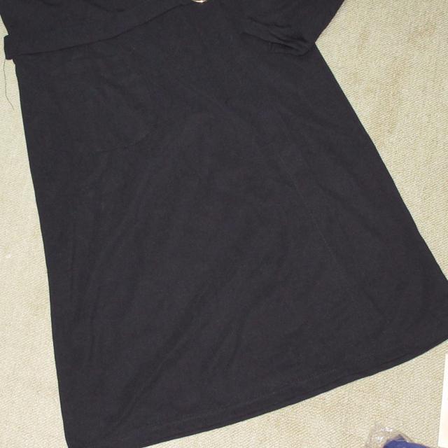 未使用☆長袖ワンピース*モード系*ベルトモチーフ(ブラック) < 女性ファッション  未使用☆長袖ワンピース*モード系*ベルトモチーフ(ブラック) < 女性ファッションの