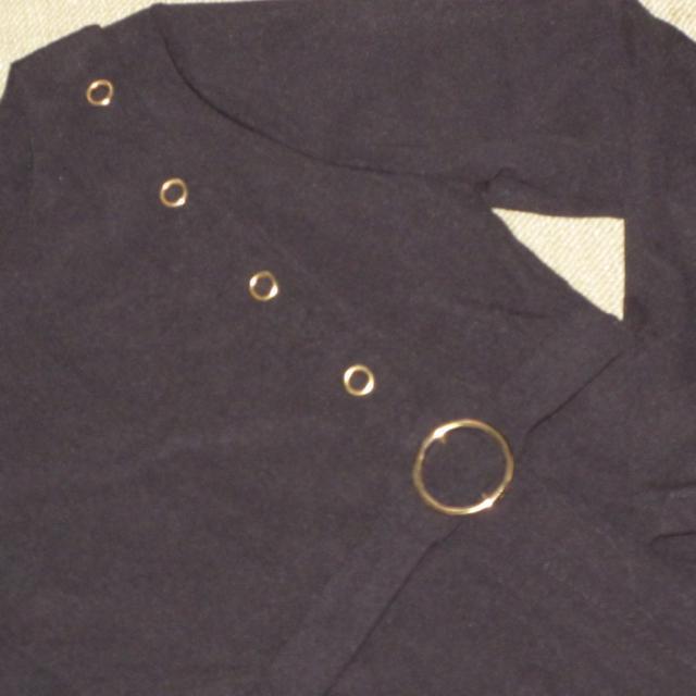 未使用☆長袖ワンピース*モード系*ベルトモチーフ(ブラック) < 女性ファッション  未使用☆長袖ワンピース*モード系*ベルトモチーフ(ブラック) < 女性ファッションの