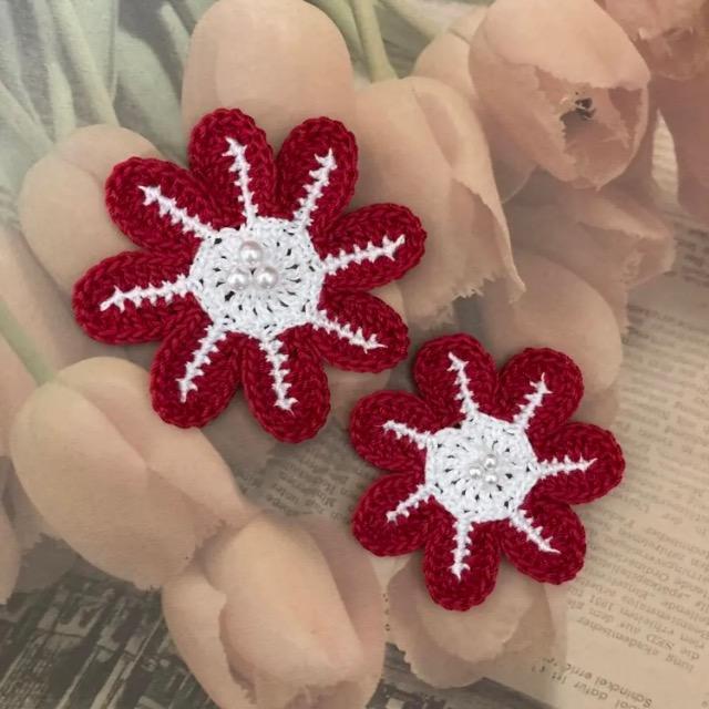 ハンドメイド♪レース編み 大小モチーフ2枚セット < 女性ファッション  ハンドメイド♪レース編み 大小モチーフ2枚セット  < 女性ファッションの