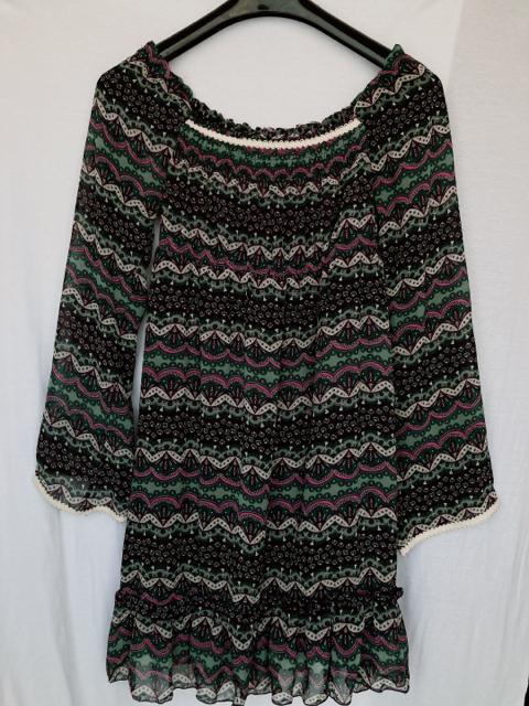 φJR コルザ 長袖 総柄 プリント チュニック ワンピース M N2m < ブランド φJR コルザ 長袖 総柄 プリント チュニック ワンピース M N2m < ブランドの