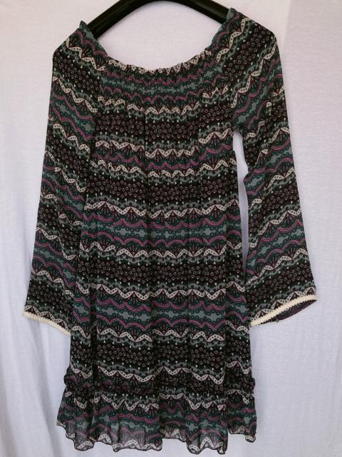 φJR コルザ 長袖 総柄 プリント チュニック ワンピース M N2m < ブランド φJR コルザ 長袖 総柄 プリント チュニック ワンピース M N2m < ブランドの