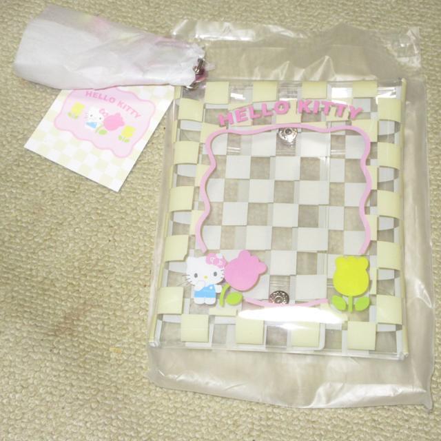 タグ付未使用☆ハローキティ*チャーム付きクリアポーチ(パステルチェッカー) < おもちゃ  タグ付未使用☆ハローキティ*チャーム付きクリアポーチ(パステルチェッカー)  < おもちゃの