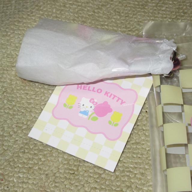 タグ付未使用☆ハローキティ*チャーム付きクリアポーチ(パステルチェッカー) < おもちゃ  タグ付未使用☆ハローキティ*チャーム付きクリアポーチ(パステルチェッカー) < おもちゃの