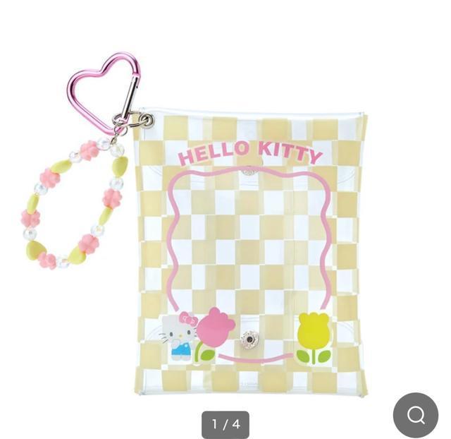 タグ付未使用☆ハローキティ*チャーム付きクリアポーチ(パステルチェッカー) < おもちゃ  タグ付未使用☆ハローキティ*チャーム付きクリアポーチ(パステルチェッカー) < おもちゃの