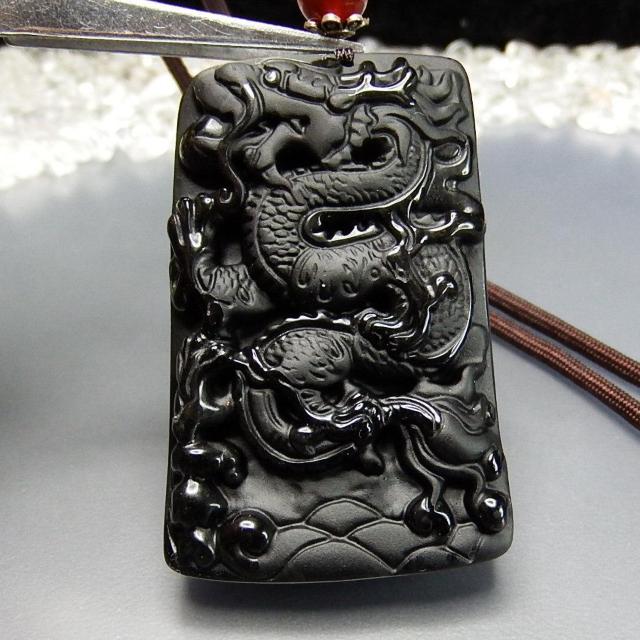 迫力満点天然石昇龍精工彫りオブシディアン銀925付きネックレスA3-8-002RZa < 男性アクセサリー/時計  迫力満点天然石昇龍精工彫りオブシディアン銀925付きネックレスA3-8-002RZa < 男性アクセサリー/時計の