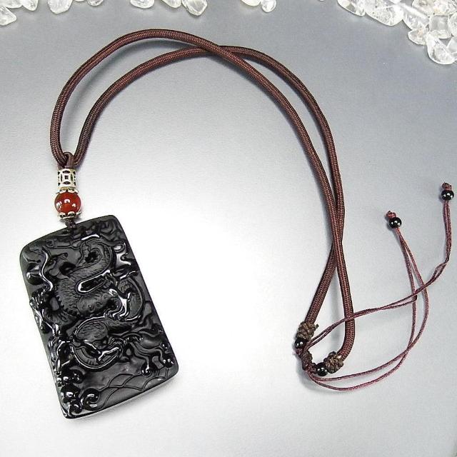 迫力満点天然石昇龍精工彫りオブシディアン銀925付きネックレスA3-8-002RZa < 男性アクセサリー/時計  迫力満点天然石昇龍精工彫りオブシディアン銀925付きネックレスA3-8-002RZa < 男性アクセサリー/時計の