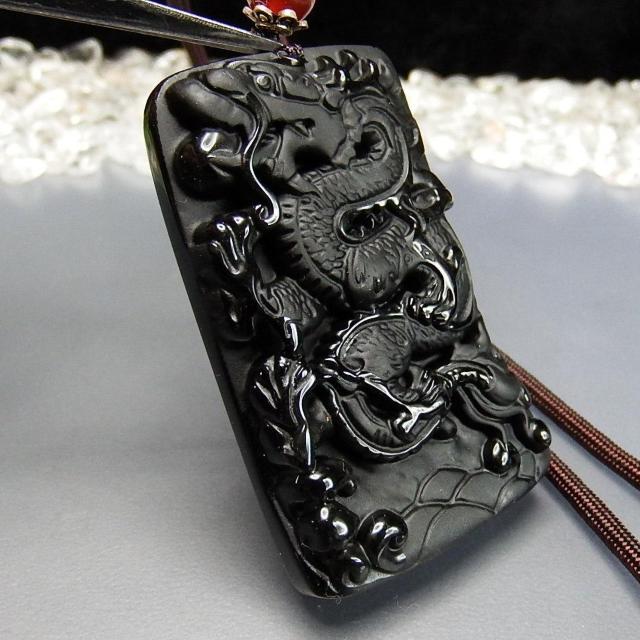 迫力満点天然石昇龍精工彫りオブシディアン銀925付きネックレスA3-8-002RZa < 男性アクセサリー/時計  迫力満点天然石昇龍精工彫りオブシディアン銀925付きネックレスA3-8-002RZa < 男性アクセサリー/時計の