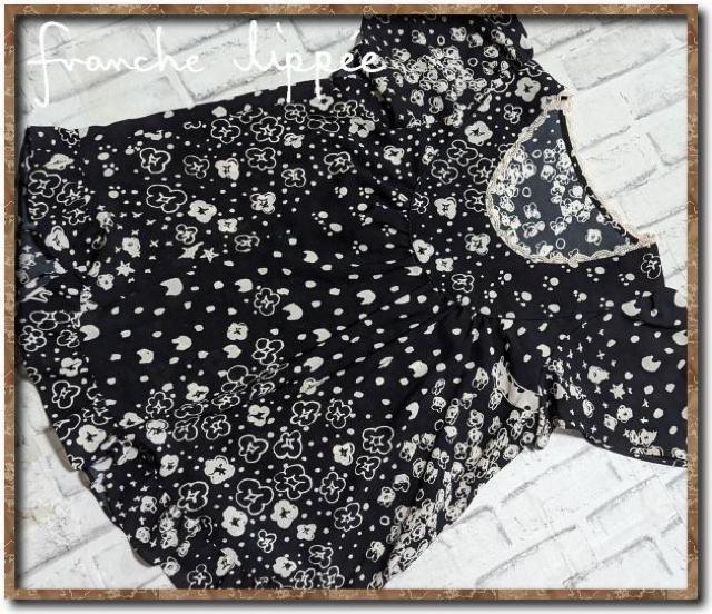 フランシュリッペ プリントブラウスチュニック 黒 < ブランド  フランシュリッペ プリントブラウスチュニック 黒  < ブランドの