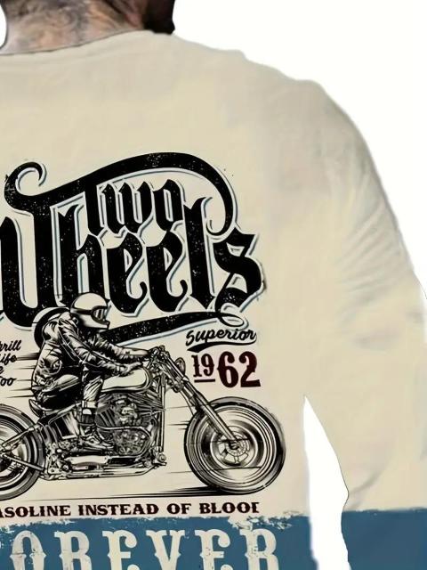 爆ヤス価格1590円★オートバイプリント、メンズ長袖ヴィンテージノベルティTシャツ USAサイズM(日本サイズXL相当) < 男性ファッション  爆ヤス価格1590円★オートバイプリント、メンズ長袖ヴィンテージノベルティTシャツ USAサイズM(日本サイズXL相当) < 男性ファッションの