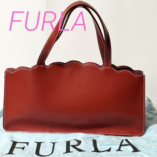美品 FURLA フルラ レザー ハンドバッグ トートバッグ レッド < ブランド 美品 FURLA フルラ レザー ハンドバッグ トートバッグ レッド < ブランドの