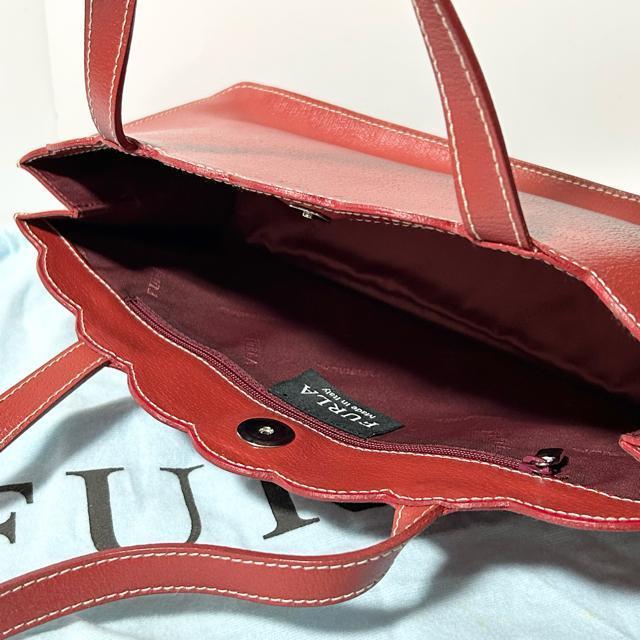 美品 FURLA フルラ レザー ハンドバッグ トートバッグ レッド < ブランド 美品 FURLA フルラ レザー ハンドバッグ トートバッグ レッド < ブランドの