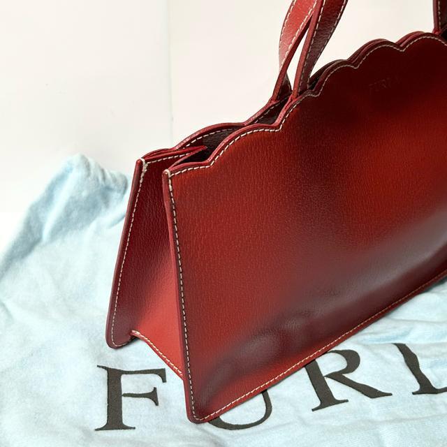 美品 FURLA フルラ レザー ハンドバッグ トートバッグ レッド < ブランド 美品 FURLA フルラ レザー ハンドバッグ トートバッグ レッド < ブランドの