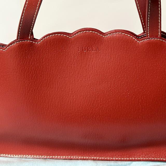 美品 FURLA フルラ レザー ハンドバッグ トートバッグ レッド < ブランド 美品 FURLA フルラ レザー ハンドバッグ トートバッグ レッド < ブランドの