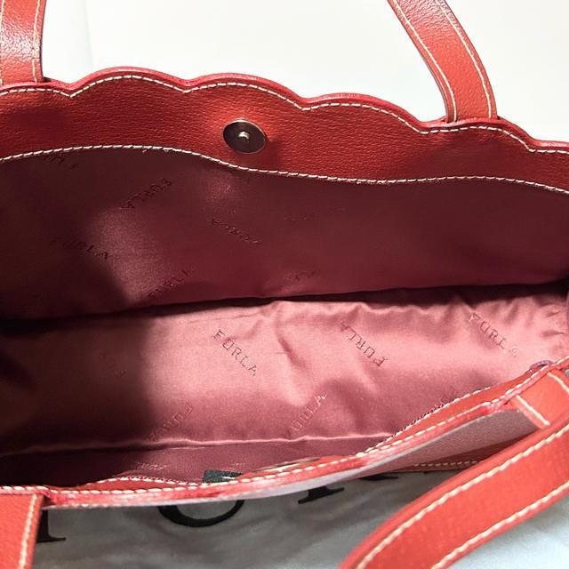 美品 FURLA フルラ レザー ハンドバッグ トートバッグ レッド < ブランド 美品 FURLA フルラ レザー ハンドバッグ トートバッグ レッド < ブランドの