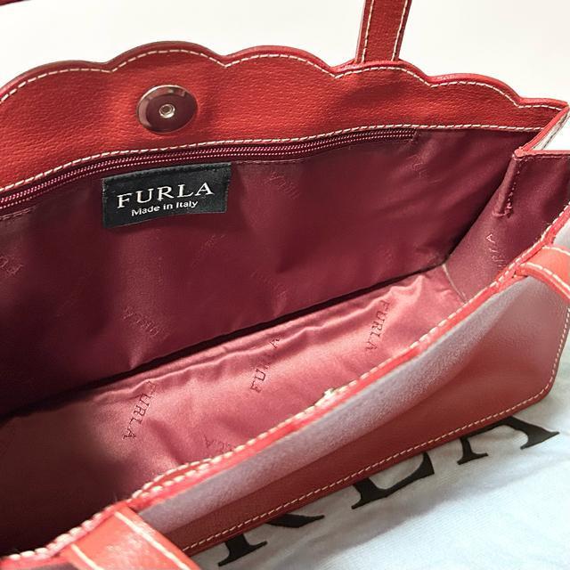 美品 FURLA フルラ レザー ハンドバッグ トートバッグ レッド < ブランド 美品 FURLA フルラ レザー ハンドバッグ トートバッグ レッド < ブランドの