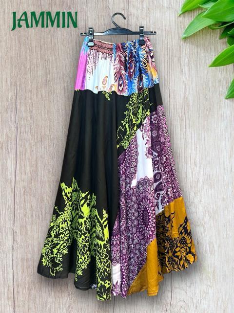 パッチワークフレアスカート アジアン エスニック ロングスカート ヒッピー < 女性ファッション パッチワークフレアスカート アジアン エスニック ロングスカート ヒッピー < 女性ファッションの