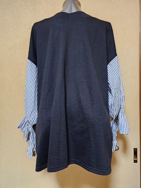 大きいサイズ/5L/ブラック/Vネック五分袖切り替えカットソーチュニック/新品 < 女性ファッション 大きいサイズ/5L/ブラック/Vネック五分袖切り替えカットソーチュニック/新品 < 女性ファッションの