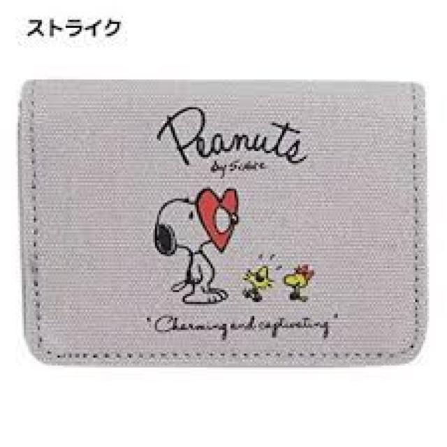 《New》スヌーピー★ポイントカード等をコンパクトに・帆布.カードケース<グレー> < 女性ファッション  《New》スヌーピー★ポイントカード等をコンパクトに・帆布.カードケース<グレー>  < 女性ファッションの