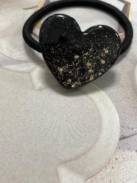 ハンドメイド レジン ハート ヘアゴム 2点セット < 女性ファッション  ハンドメイド レジン ハート ヘアゴム 2点セット < 女性ファッションの