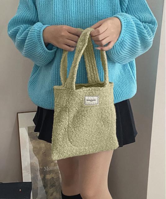 送料無料 新品 ボアトートバッグ ミニ 無地 軽量 秋冬 < 女性ファッション  送料無料 新品 ボアトートバッグ ミニ 無地 軽量 秋冬 < 女性ファッションの