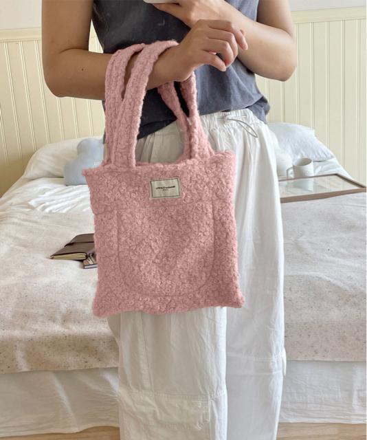 送料無料 新品 ボアトートバッグ ミニ 無地 軽量 秋冬 < 女性ファッション  送料無料 新品 ボアトートバッグ ミニ 無地 軽量 秋冬 < 女性ファッションの