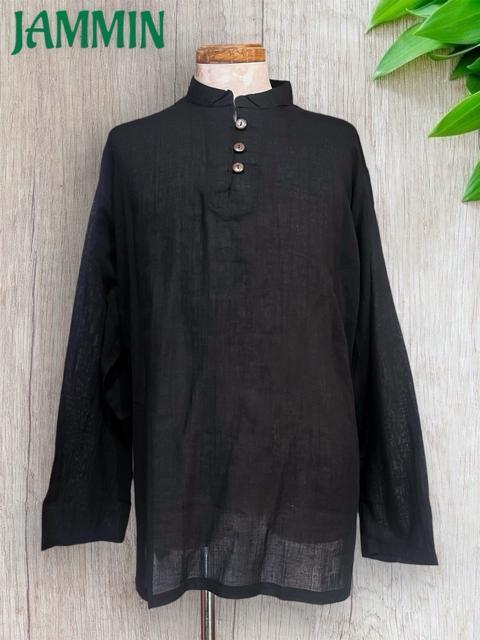 ココナッツボタン付きクルタ エスニック ヒッピー 長袖 サイケ 個性派 < 男性ファッション ココナッツボタン付きクルタ エスニック ヒッピー 長袖 サイケ 個性派 < 男性ファッションの