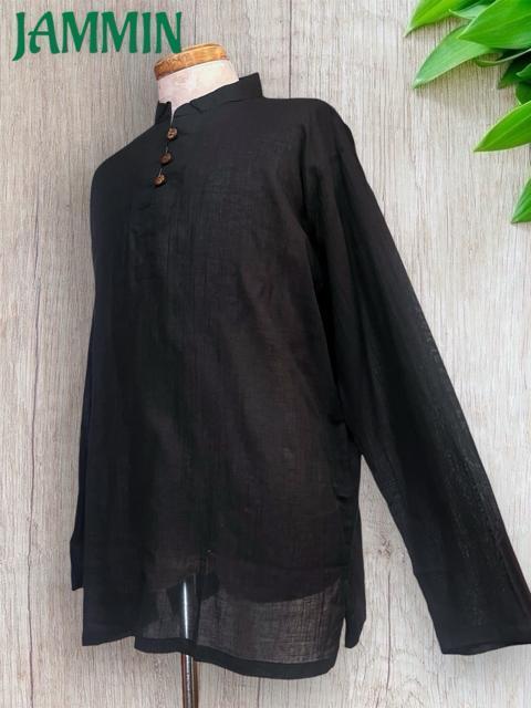 ココナッツボタン付きクルタ エスニック ヒッピー 長袖 サイケ 個性派 < 男性ファッション ココナッツボタン付きクルタ エスニック ヒッピー 長袖 サイケ 個性派 < 男性ファッションの