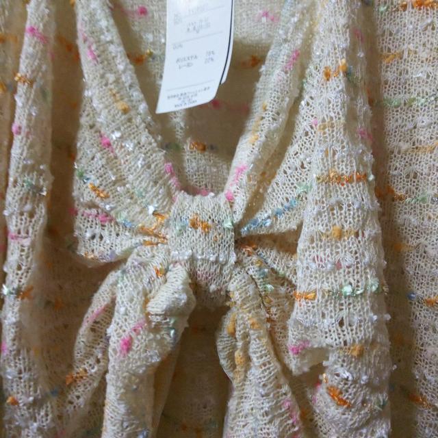 PLAGE PALAIS★新品★リボンヤーンニット/イエロー < 女性ファッション  PLAGE PALAIS★新品★リボンヤーンニット/イエロー < 女性ファッションの