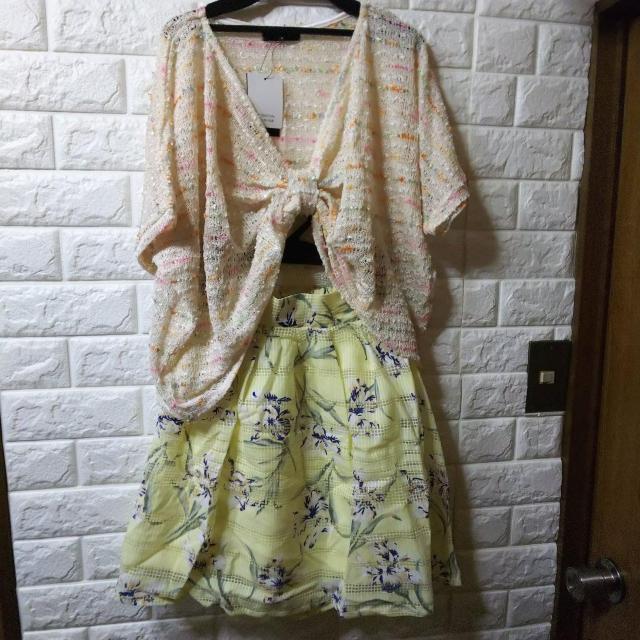 PLAGE PALAIS★新品★リボンヤーンニット/イエロー < 女性ファッション  PLAGE PALAIS★新品★リボンヤーンニット/イエロー < 女性ファッションの