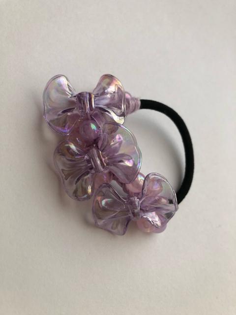 ハンドメイド ヘアゴム キラキラビーズ盛り盛り♪ パープルビーズ ピンクビーズ 大きなリボン パープル < 女性ファッション  ハンドメイド ヘアゴム キラキラビーズ盛り盛り♪ パープルビーズ ピンクビーズ 大きなリボン パープル < 女性ファッションの