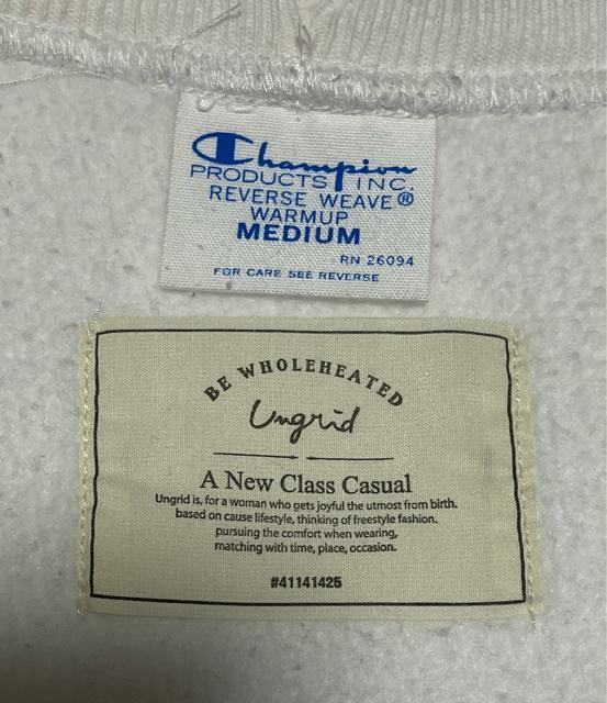 Ungrid アングリッドXChampion別注 リバースウィーブ 限定コラボ商品 ホワイト Mサイズ 復刻版青タグ レディース < 女性ファッション Ungrid アングリッドXChampion別注 リバースウィーブ 限定コラボ商品 ホワイト Mサイズ 復刻版青タグ レディース < 女性ファッションの