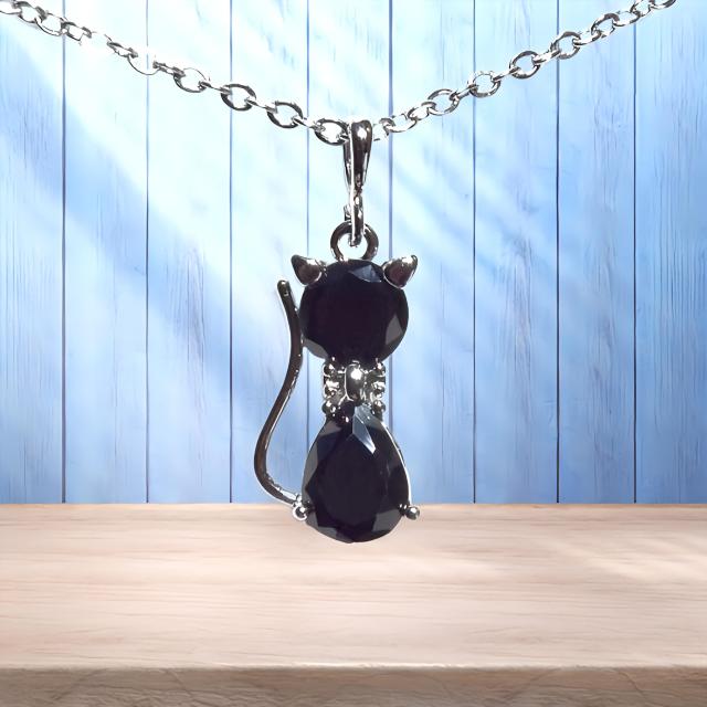 送料無料 即買い:CZ黒猫ネックレス < 女性アクセサリー/時計  送料無料 即買い:CZ黒猫ネックレス  < 女性アクセサリー/時計の