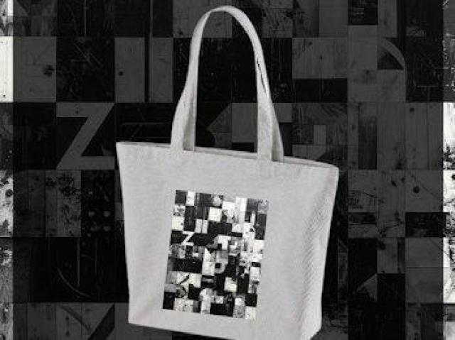 キャンバス トートバッグ グレー モノクロ オシャレデザイン 抽象アート 前 < 女性ファッション キャンバス トートバッグ グレー モノクロ オシャレデザイン 抽象アート 前 < 女性ファッションの