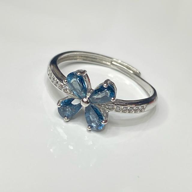 《No.R050》豪華4宝石 激安?? ロンドンブルートパーズ フリーサイズリング < 女性アクセサリー/時計  《No.R050》豪華4宝石 激安?? ロンドンブルートパーズ フリーサイズリング < 女性アクセサリー/時計の