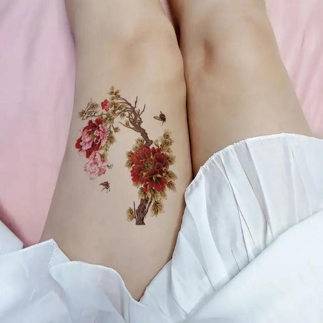 超お買い得390円★古防水牡丹の花の一時的なタトゥー - 男性と女性のための持続的な腕のステッカー < 女性ファッション  超お買い得390円★古防水牡丹の花の一時的なタトゥー - 男性と女性のための持続的な腕のステッカー < 女性ファッションの
