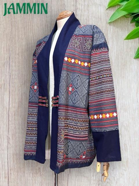 モン族刺繍柄羽織り エスニック ヒッピー アジアン 民族 個性派 モン族 < 女性ファッション モン族刺繍柄羽織り エスニック ヒッピー アジアン 民族 個性派 モン族 < 女性ファッションの