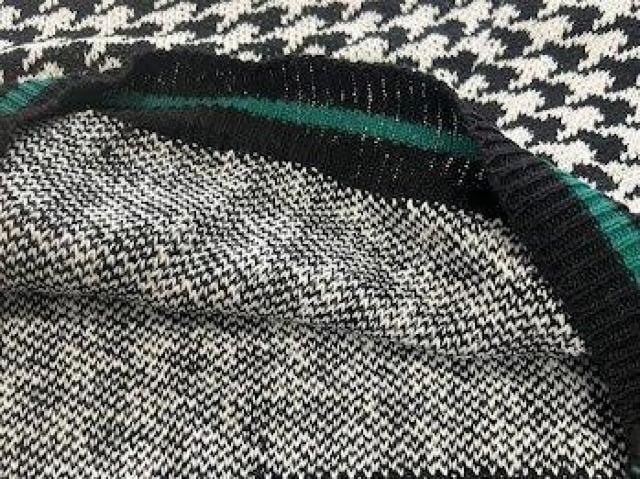 レトロ 千鳥チェック ニットセーター ブラック < 女性ファッション レトロ 千鳥チェック ニットセーター ブラック < 女性ファッションの