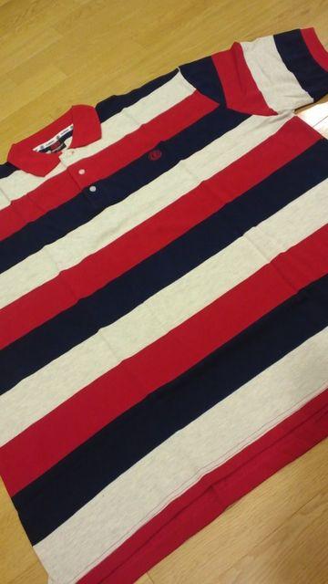 elementカノコボーダーポロシャツ赤グレー紺ロゴ刺繍 サイズ3XLXXXL→4XL位Q < 男性ファッション  elementカノコボーダーポロシャツ赤グレー紺ロゴ刺繍 サイズ3XLXXXL→4XL位Q  < 男性ファッションの