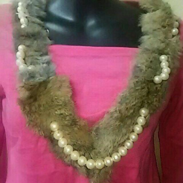 新品★リアルラビファーとパール飾付ニット < 女性ファッション  新品★リアルラビファーとパール飾付ニット < 女性ファッションの