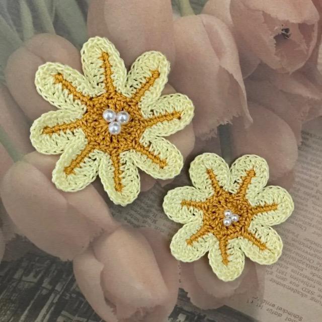 ハンドメイド♪レース編み 大小モチーフ2枚セット < 女性ファッション  ハンドメイド♪レース編み 大小モチーフ2枚セット  < 女性ファッションの