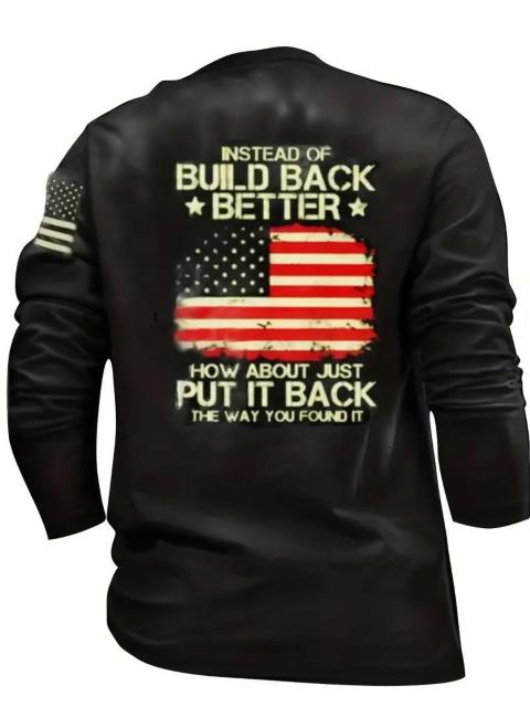 爆ヤス価格1690円★American Flag & Letter 3Dプリント メンズTシャツ USAサイズM(日本サイズXL) < 男性ファッション  爆ヤス価格1690円★American Flag & Letter 3Dプリント メンズTシャツ USAサイズM(日本サイズXL) < 男性ファッションの