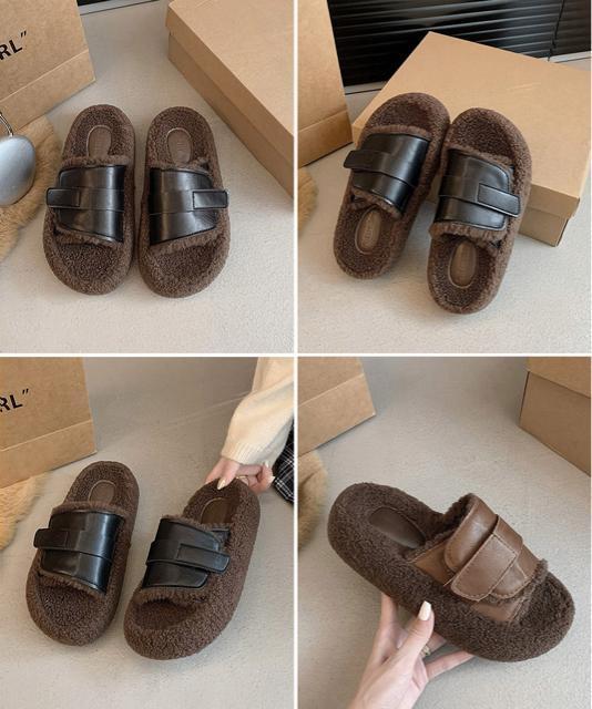 送料無料 新品 ファーサンダル 厚底 レトロボアサンダル < 女性ファッション  送料無料 新品 ファーサンダル 厚底 レトロボアサンダル < 女性ファッションの