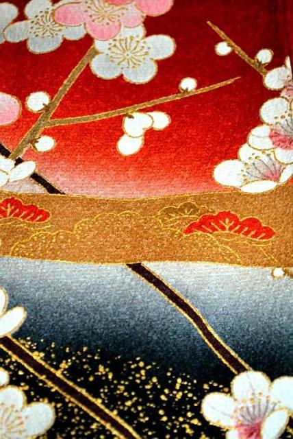 【最高級】新品同様 暈し染め 金彩 金駒シシュウ 御所車枝梅 バチ衿 振袖 身丈165cm 裄丈69.5cm T3551 < 女性ファッション  【最高級】新品同様 暈し染め 金彩 金駒シシュウ 御所車枝梅 バチ衿 振袖 身丈165cm 裄丈69.5cm T3551 < 女性ファッションの