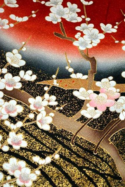 【最高級】新品同様 暈し染め 金彩 金駒シシュウ 御所車枝梅 バチ衿 振袖 身丈165cm 裄丈69.5cm T3551 < 女性ファッション  【最高級】新品同様 暈し染め 金彩 金駒シシュウ 御所車枝梅 バチ衿 振袖 身丈165cm 裄丈69.5cm T3551 < 女性ファッションの