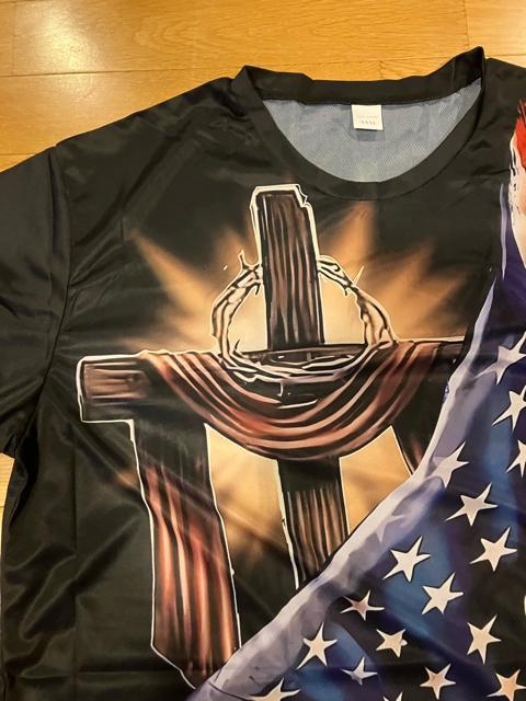 デザインTシャツ 超大きいsizeXXL 位 速乾性 ポリエステル素材 星条旗 < 男性ファッション  デザインTシャツ 超大きいsizeXXL 位 速乾性 ポリエステル素材 星条旗 < 男性ファッションの