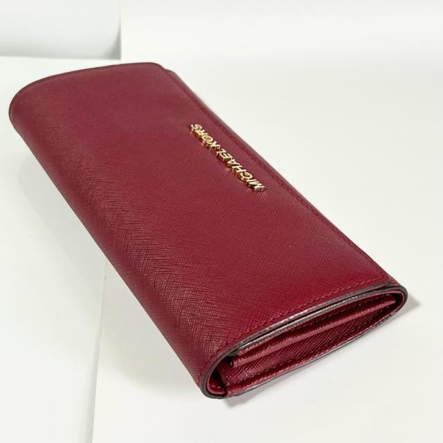 美品 MICHAEL KORS マイケルコース レザー 二つ折り 長財布 ボルドー < ブランド  美品 MICHAEL KORS マイケルコース レザー 二つ折り 長財布 ボルドー < ブランドの