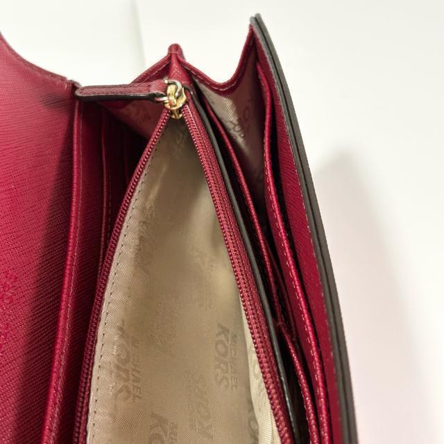 美品 MICHAEL KORS マイケルコース レザー 二つ折り 長財布 ボルドー < ブランド  美品 MICHAEL KORS マイケルコース レザー 二つ折り 長財布 ボルドー < ブランドの