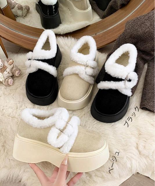 送料無料 新品 もこもこファー厚底ムートンシューズ裏起毛 < 女性ファッション 送料無料 新品 もこもこファー厚底ムートンシューズ裏起毛 < 女性ファッションの