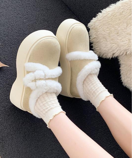 送料無料 新品 もこもこファー厚底ムートンシューズ裏起毛 < 女性ファッション 送料無料 新品 もこもこファー厚底ムートンシューズ裏起毛 < 女性ファッションの