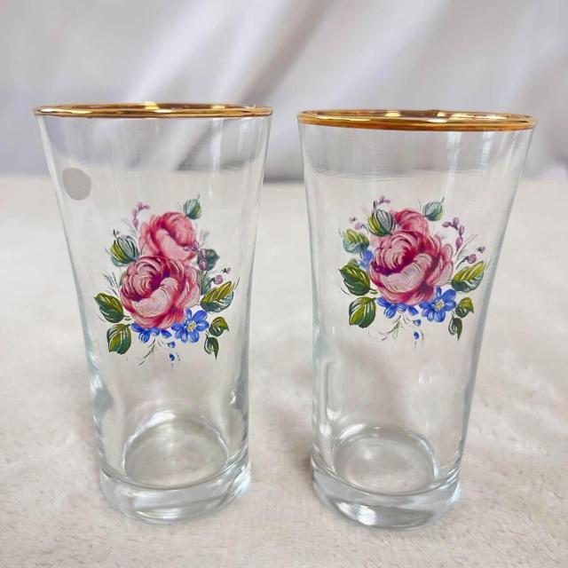 未使用 ドイツ製 Bockling ボックリング ハンドペイント ペア グラス 金縁 薔薇 ヴィンテージ レトロ < インテリア/ライフ 未使用 ドイツ製 Bockling ボックリング ハンドペイント ペア グラス 金縁 薔薇 ヴィンテージ レトロ < インテリア/ライフの